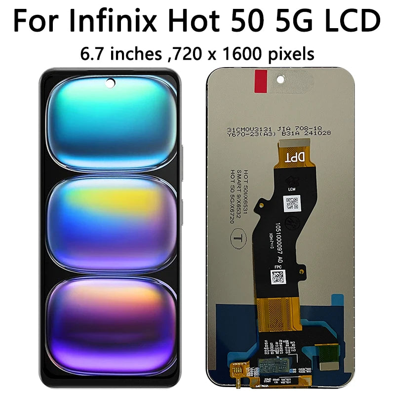 Infinix Hot 50 4G / X6882 Lcd screen panel Replacement / Premium Quality Panel For infinix Mobile